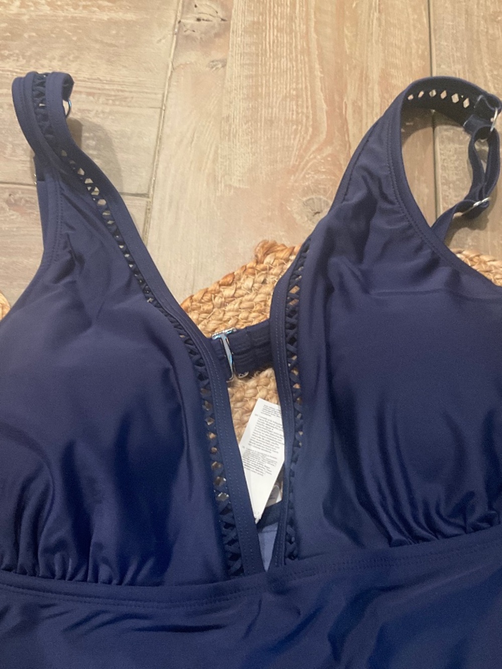 Cupshe NWT 2X navy Swimsuit W/attached Skirt